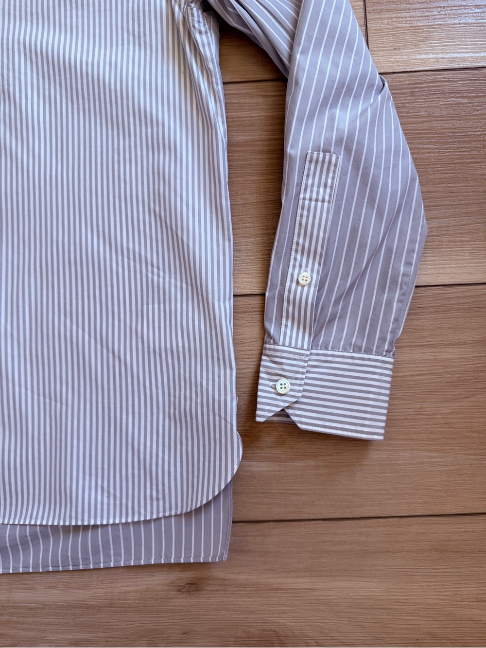 Theory Striped Band Collared Preppy Shirt Medium - Picture 4 of 10